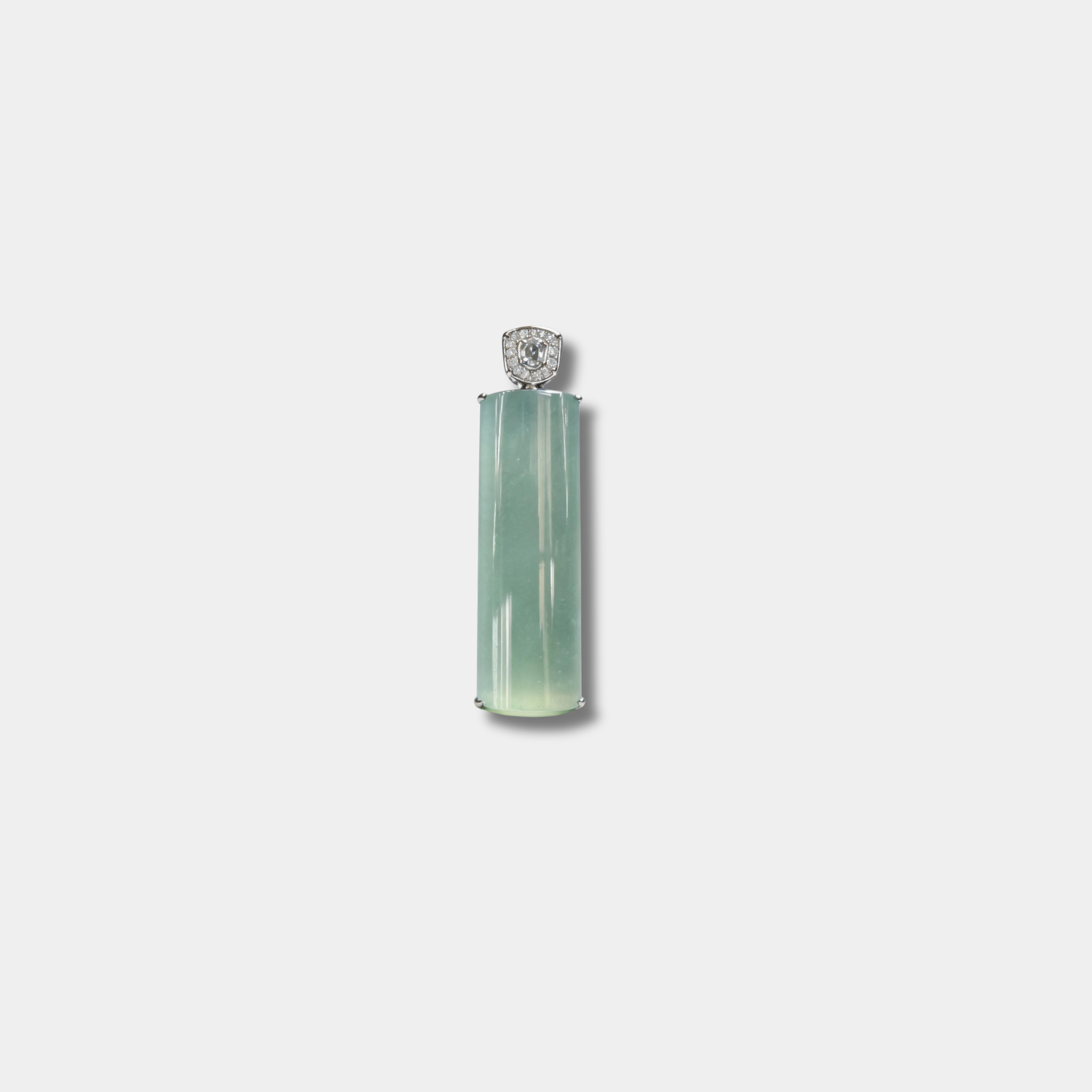 Natural Mint Green Jade Bar Pendant – Minimalist Elegance